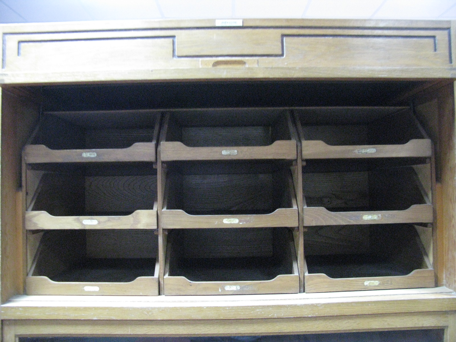 An Early - Mid XX Century Light Oak Haberdashery Shop Display Cabinet, bearing makers label " - Image 3 of 6