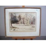 •ROBERT HARDING SEDDON (Sheffield Artist, b.1915)Winter Landscape with Manor House, pencil and