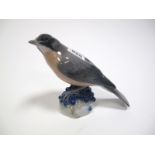 A Royal Copenhagen Porcelain Figure of a Redwing, No.1235, modelled by Ingeborg Nielson, 14cms