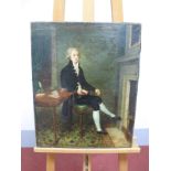 ENGLISH SCHOOL (Late XVIII Century)Portrait of a Gentleman, full length, seated in an armchair,