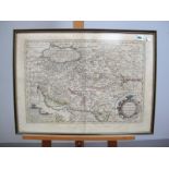 AFTER MERCATOR / HONDIUSA XVII Century engraved map, Persia, later hand coloured,42.5 x 58cms.