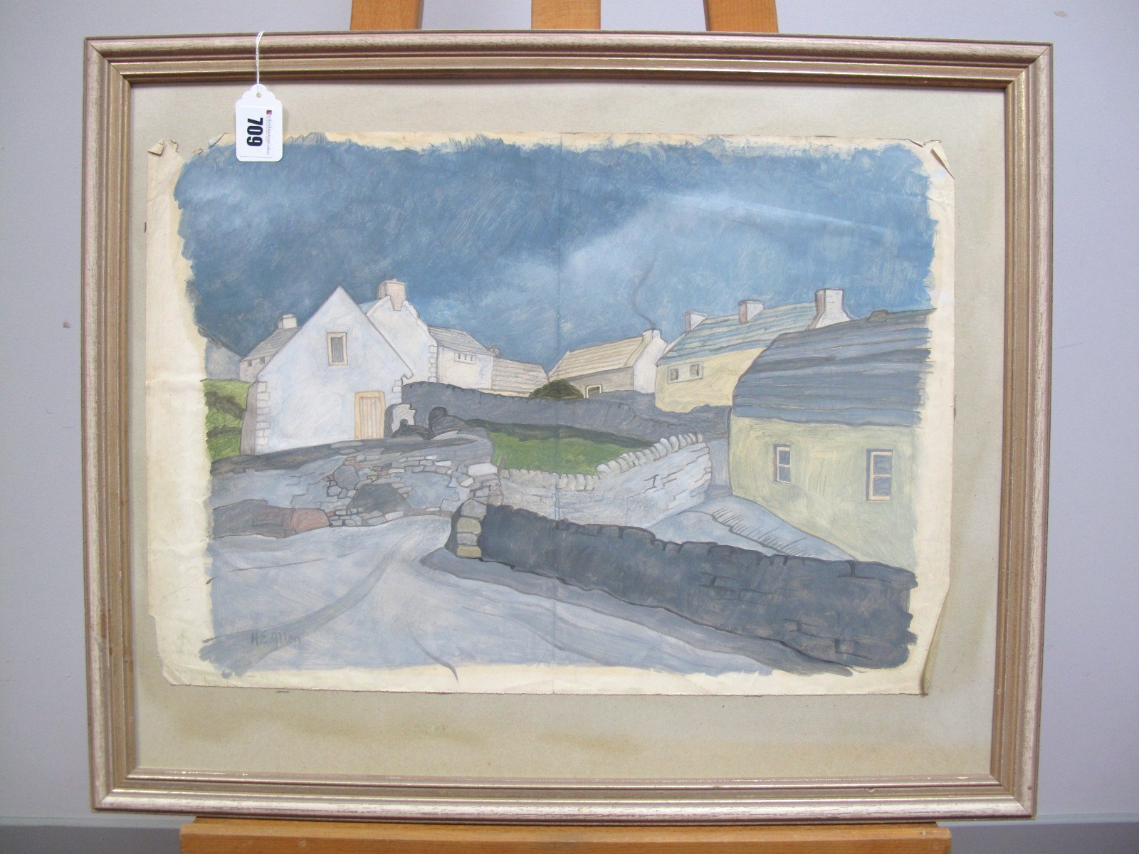 •HARRY EPWORTH ALLEN (1894-1958)Irish Cottages, gouache, signed lower left,35 x 51cms.