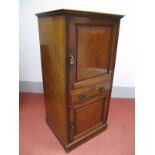 A Late XIX Century Mahogany Drinks Cabinet, with stepped pediment, reeded sides and panelled door,