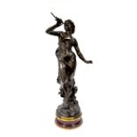 JULIEN CAUSSÉ (1869-1909)Nymphe aux Roseaux, bronze, signed to the base and inscribed and titled