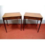A Pair of Late XVIII / Early XIX Century Mahogany Side Tables, each with rectangular tops and single