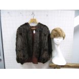 A Mid XX Century Dark Brown Squirrel Fur Cape, retailed by Marshall & Snelgrove, 60cms nape to