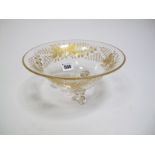 A Late XIX Century French Glass Bowl, of circular form, wheel-engraved and gilt decorated to the