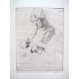 •AFTER JOHN LAVIERS WHEATLEY (1892-1955)Mother and Child, etching, signed in pencil in the margin,21