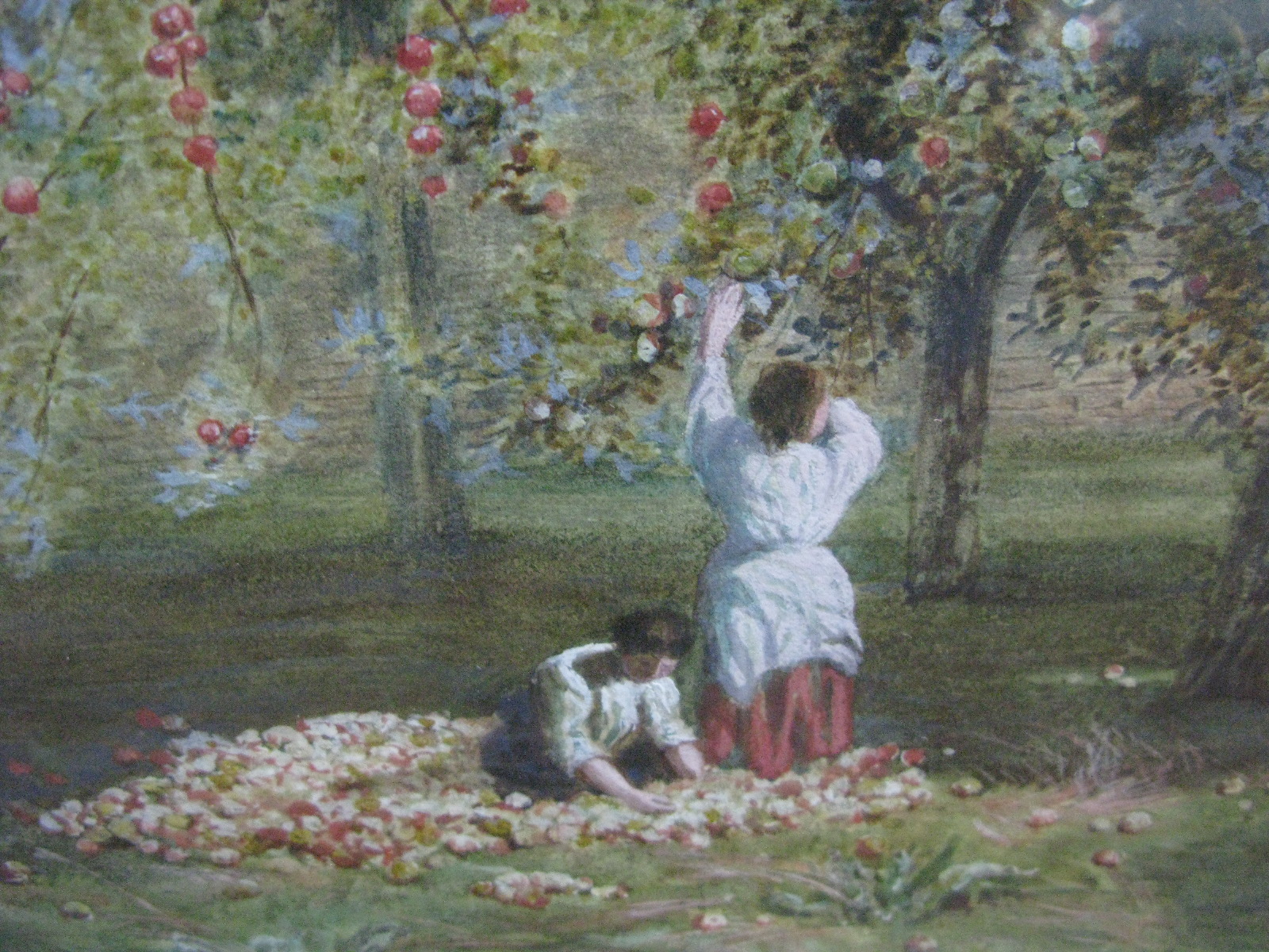 RICHARD PETER RICHARDS (1840-1877)Harvesting the Apples, watercolour, signed lower right,43 x 76. - Image 3 of 5