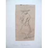 MANNER OF THOMAS ROWLANDSON (1756-1827)Study of an Artist Sketching, wash,16.5 x 8.9cms.