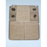XIX Century Letters Mounted on Card, with wax seals, bearing the names of Sir. G. Kneller, John