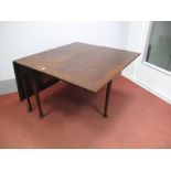 A Mid XVIII Century Oak Drop Leaf Table, with rectangular top, on tapering legs with pad feet, 73cms