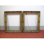 A Pair of XIX Century Gilt Gesso Picture Frames, rectangular aperture size 83 x 65cms.