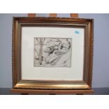 •HARRY EPWORTH ALLENHillside with Trees and Rocks, pencil and monochrome wash, signed lower right,