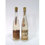 SPIRITS - Mirabelle Jacobert Reserve, (2 bottles, cream label & brown label).