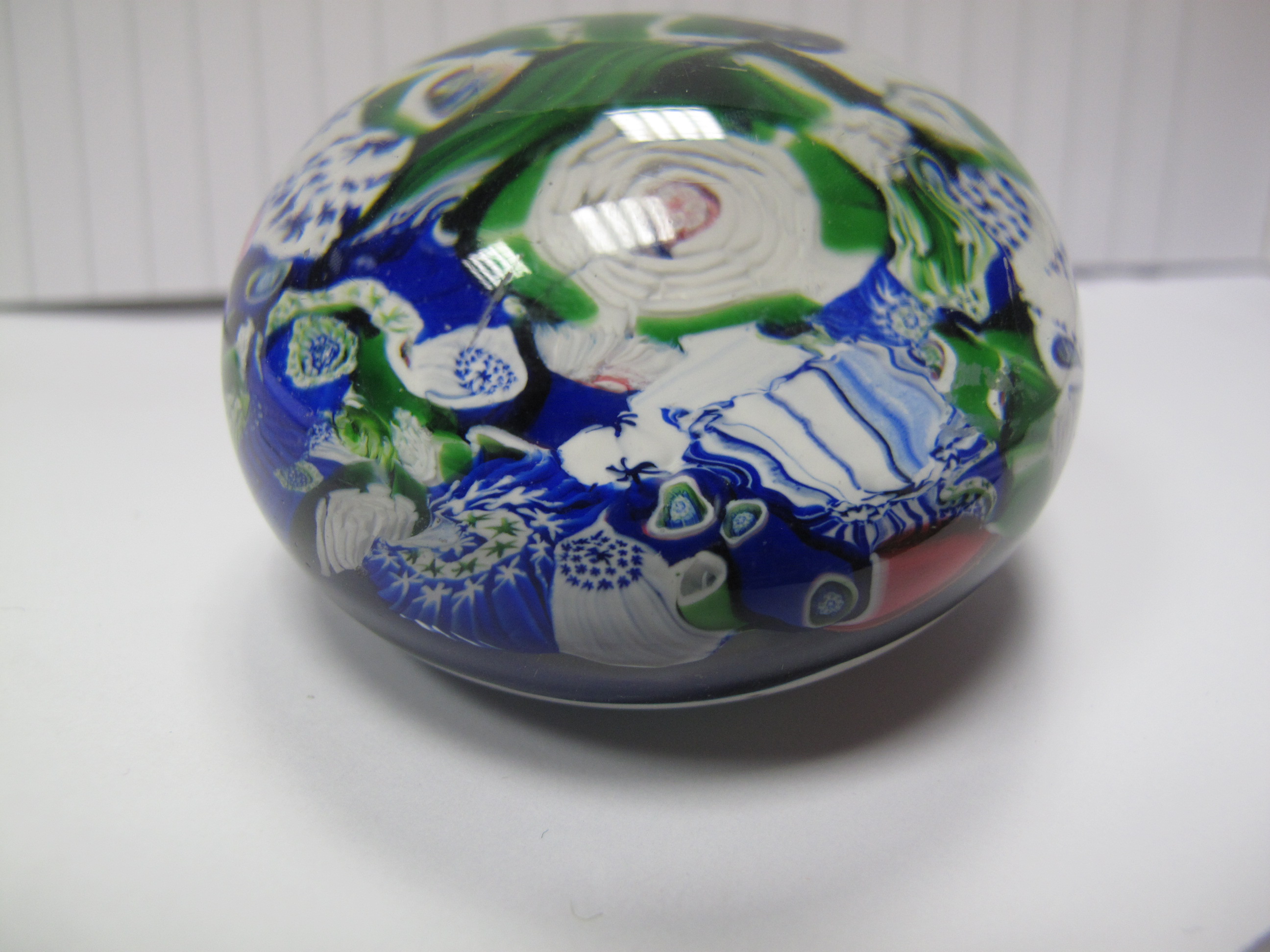 A XIX Century Scrambled Millefiore Paperweight, with primarily blue and green canes, 6.4cms - Image 5 of 7