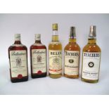 WHISKY - Ballantine's Scotch Whisky (2 bottles); Teacher's Scotch Whisky (2 bottles); Bell's