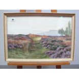 H. CALLEN (British School, Early XX Century)Moorland Scene with Flowering Heather, watercolour,