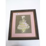 An Early XX Century Paper, Lace and Ribbon Doll Picture, framed, 36 x 41cms.