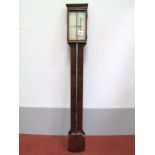 An Early XIX Century Mahogany and Boxwood Lined Stick Barometer, the rectangular silvered dial