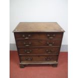 A Late XVIII Century Mahogany Chest, with four long drawers, on bracket feet, 86cms high, 80cms