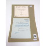 Autograph - Lord Mountbatten of Burma: A 1952 signed letter to Mr. Garside of Shell Company,