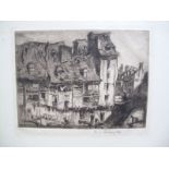 •AFTER FRANK BRANGWYN (1867-1956)Old Houses, Espalion, etching, signed in pencil in the margin and