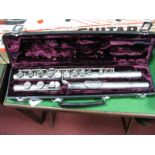 Boosey and Hawkes of London "Regent" Flute, three sectional, no.257895. In case.