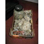 A Collection of Rock and Mineral Samples, quartz, etc:- One Box