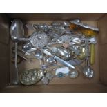 Assorted Plated Cutlery, including miniature hand mirror and comb etc.