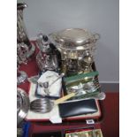 Assorted Plated Ware, including hallmarked silver handled tea knives, entree dishes, Middle