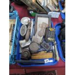 Boxwood Rulers, whistle, razor, strop, knives, tin, money boxes, Quartz pen watch, XIX Century snuff