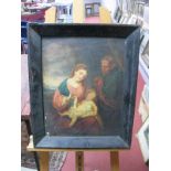 # CONTINENTAL SCHOOL (XIX Century), The Holy Family, oil on canvas, 44.5 x 35.5cms.