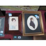 XIX Century Miniature Watercolour of a Gentleman, Richard Dighton to back of frame, and another of a