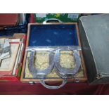 Veterinary's Steel Horse Shoe Set Up Kit, in oak carry case, named D.G. Taylor.