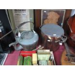 A XIX Century Copper Kettle, together with a XIX Century copper twin handled urn with brass tap.