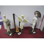 Three Windsor Albany of England Porcelain Figurines, modelled in the 1920's fashion, each mounted on