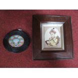XIX Century Oval Miniature of an Indian Gentleman, 7 x 6cms, and an oval miniature depicting Taj