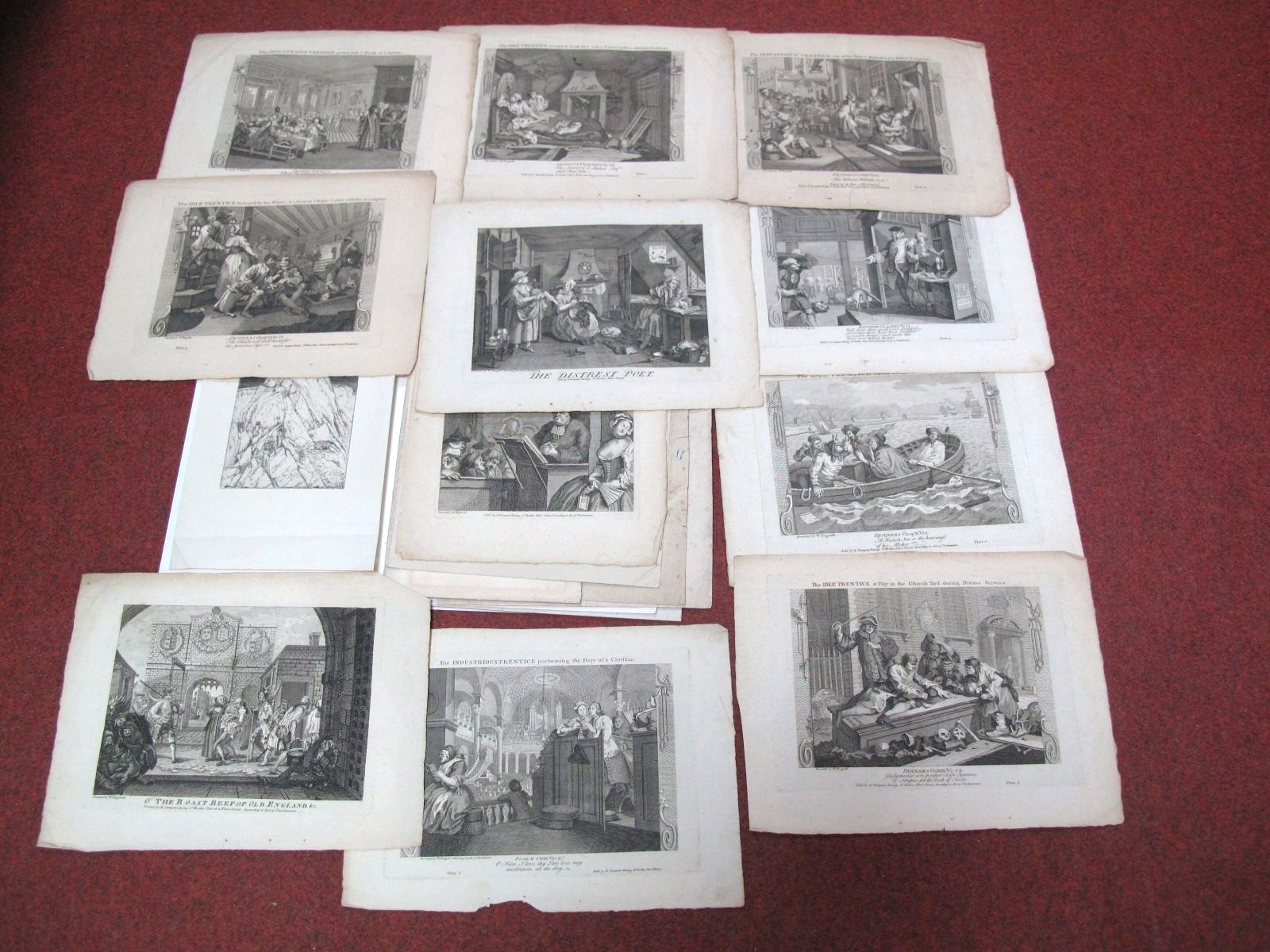 # Twelve Hogarth Engravings, other prints, including "Scotch Washing", London, Hampstead Heath. (