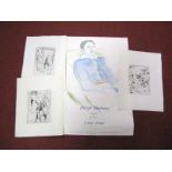 # Three 1960/70's Unsigned Satirical Etchings, figures with a conductor, by the gents and at the