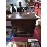 A Victorian Collector's Rosewood Grained Cabinet, of rectangular section, the top with moulded