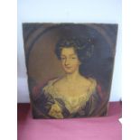 XIX Century Oil of Canvas of Portrait Study of an XVIII Century Society Lady, 35 x 29cms (