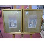 E.D. Pair of Watercolours, "Louviers" and "Beauvais", titled, dated 1883 and initialled, 23 x