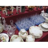 A Quantity of Lead Crystal Glassware, including three decanters, wines, liqueur, brandy glasses,