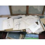 # A Folio of Watercolours, landscapes, etchings, figural studies, chromolithograph prints and