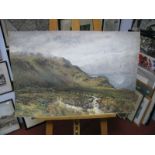 # Watercolour Circa 1920's Mountain Landscape, 49.5 x 74.5, unframed.