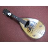 A XIX Century Mandolin, with striped inlay to rosewood belly back, tortoiseshell inlay to sound