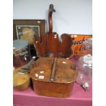 XIX Century Pine Box, with a carrying handle, together with a pine tub, with a shaped handle, in the