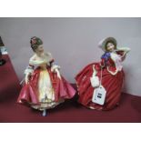 Royal Doulton Figurines, "Autumn Breezes" HN1934 and "Southern Belle" HN2229. (2)