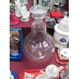XIX Century Glass Pear Shaped Pharmacist's Storage Jar, with mushroom stopper. 45cms high overall.